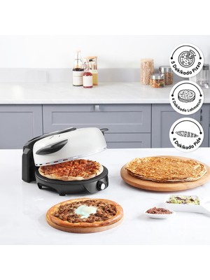 Karaca Gastro 10 in 1 Pizza Lahmacun ve Tandır Ekmeği Makinesi Biodiamond Soft Cream