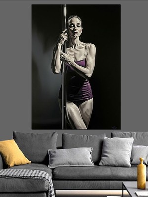 Tablomega Bilardo Istakalı Şık Kadın Dekoratif Kanvas - Mdf Ahşap Tablo