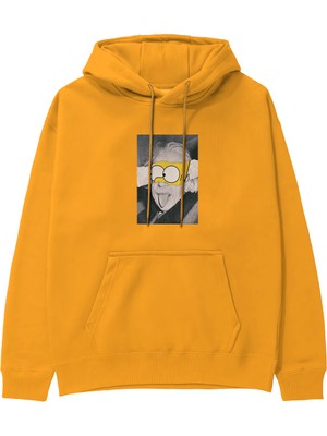 The Lucid Lab Albert Einstein / Homer Simpson Hoodie - Turuncu