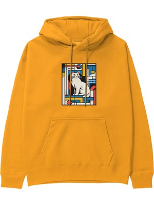 The Lucid Lab Bauhaus Cat Hoodie - Turuncu