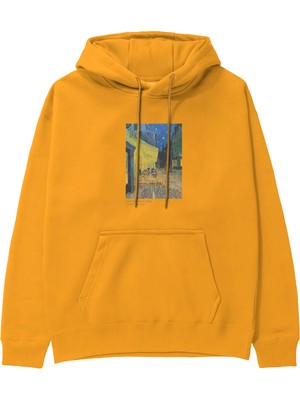 The Lucid Lab Café Terrace At Night Hoodie - Turuncu