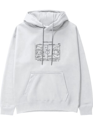The Lucid Lab Basketball Court Hoodie - Beyaz