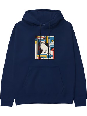 The Lucid Lab Bauhaus Cat Hoodie - Lacivert