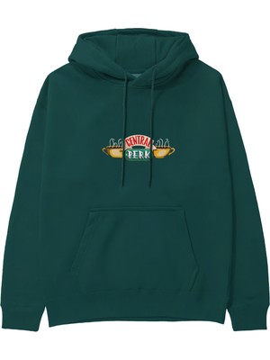 The Lucid Lab Central Perk / Friends Hoodie - Koyu Yeşil