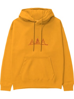 The Lucid Lab Brushstroke Christmas Tree Hoodie - Turuncu