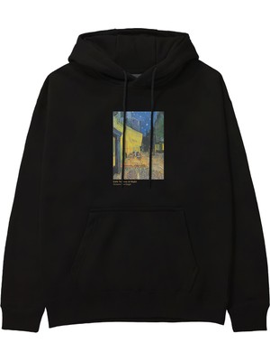 The Lucid Lab Café Terrace At Night Hoodie - Siyah