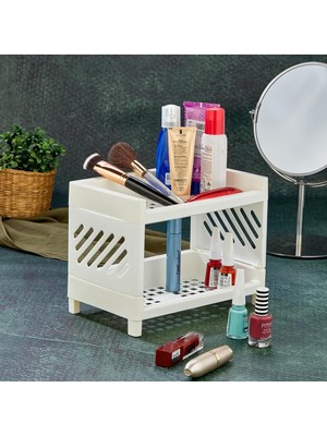 River 2 Katlı Makyaj Malzeme Düzenleyici Organizer Masa Düzenleyici Organizer Banyo Organizeri