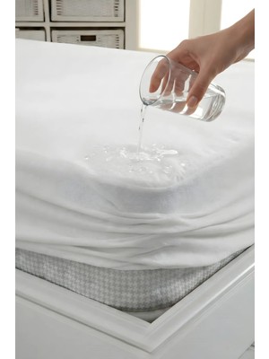 Nart Home Yatak Alezi Micro Kumaş Fitted Full Kenar Sıvı Geçirmez Yatak Koruyucu Beyaz