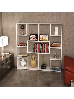 Dekorister Optimist Kitaplık Beyaz