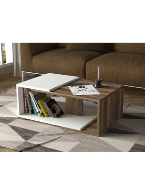 Dekorister Modern Orta Sehpa Beyaz-ceviz