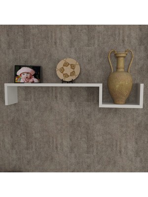 Dekorister Happy Duvar Rafı Beyaz