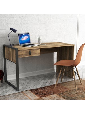 Dekorister Exclusive Lost Metal Çalışma Masası Ceviz