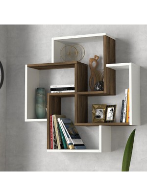 Dekorister Dragon Duvar Rafı Beyaz-ceviz