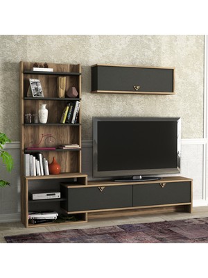Dekorister Exclusive Pırıl Tv Ünitesi Ceviz-antrasit