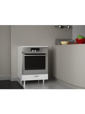 Dekorister Sema Beyaz Ankastre Fırın Dolabı | Çok Amaçlı Mutfak Kiler Dolabı