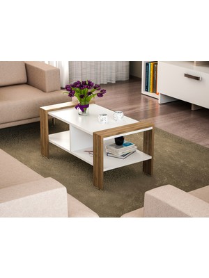 Dekorister Erica Orta Sehpa Beyaz-ceviz