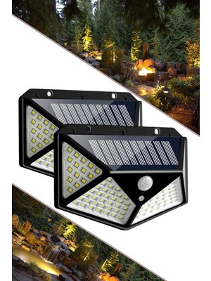 River Güneş Enerjili Hareket Sensörlü IP65 Suya Dayanıklı 100 LED Lamba 1410