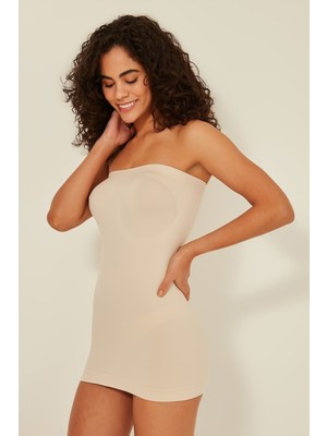 C&City Dikişsiz Straplez Atlet Korse Kadın L Beden Ten Renk Rahat Kullanım Özelliği