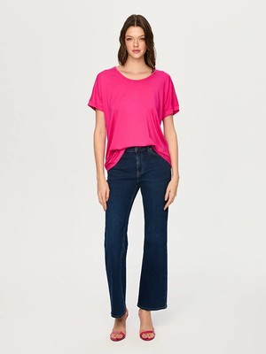 Faik Sönmez Yuvarlak Yaka Düşük Kollu T-Shırt S26TSH003