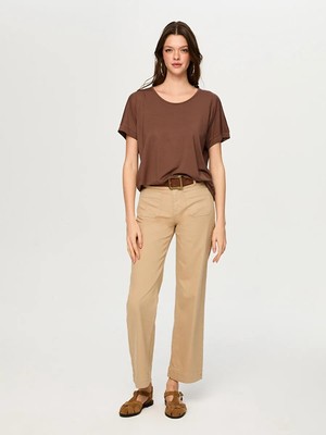 Faik Sönmez Yuvarlak Yaka Düşük Kollu T-Shırt S26TSH003