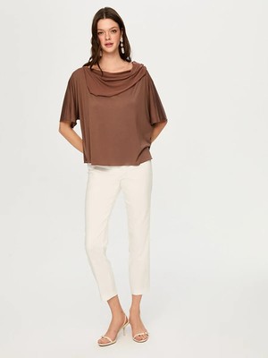 Faik Sönmez Dökümlü Yaka Modallı Örme Bluz S26BLZ036