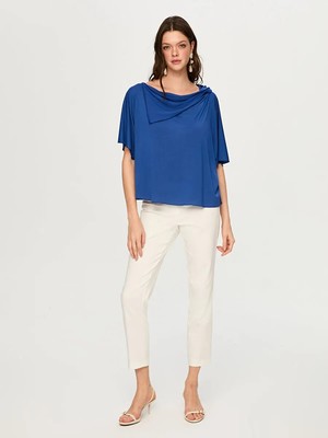 Faik Sönmez Dökümlü Yaka Modallı Örme Bluz S26BLZ036