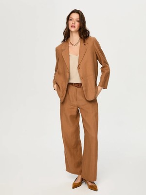 Faik Sönmez %100 Keten Astarsız Blazer Ceket S26CKT015