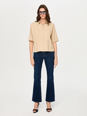 Faik Sönmez Cep Detaylı Kısa Kol Viskon Gömlek S26GML028