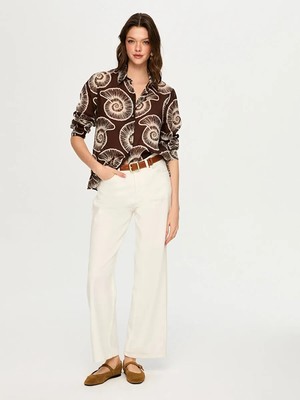 Faik Sönmez Istiridye Desen Uzun Kol Pamuk Vual Gömlek S26GML058