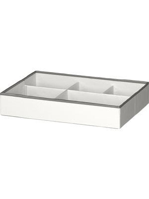 Özbience Bölmeli Beyaz-Gri Kutu 50X35X9 Cm, Çok Amaçlı ve Şık Tasarım