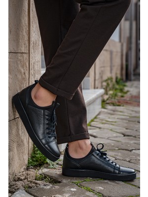 Panorama Düz Taban Hakiki Deri Erkek Sneaker