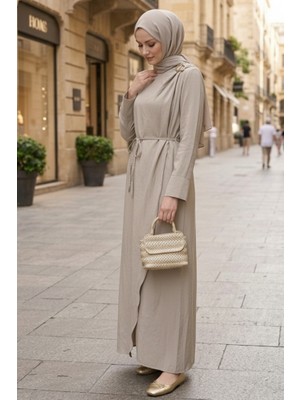İlkimay.com Sueda Tokalı Tesettür Elbise 1699 - Taş
