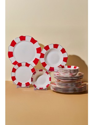 Perotti Red Bone 24 Parça 6 Kişilik Yemek Takımı