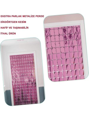 Ne Verelim Size Buğz Rose Gold Disko Dikdörtgen Kesim Kapı Perdesi