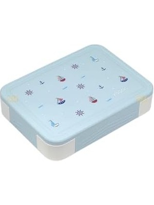 River Bento 1330ML Lunchbox Tek Katlı 5 Bölmeli Pp Plastik Çocuk Sefer Tası Yemek Kutusu (Mavi)
