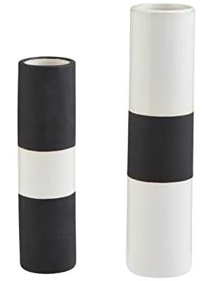 River Mud Pie Siyah/beyaz Tomurcuk Vazo, Büyük, 2,7 cm x 6,3 cm Çap