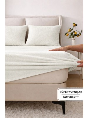 Evien Home Süper Yumuşak Flanel Wellsoft Lastikli Çarşaf Seti Tek/çift Kişilik Krem