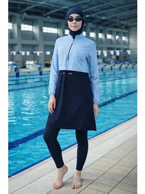 Tesmay Hızlı Kuruyan Sporcu Likra Paraşüt Kumaş Garson Boy Çocuk Tesettür Mayo 27108