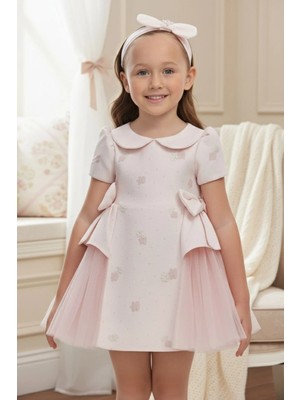 Pamina Kız Bebek Yan Tarafında Tül Fiyonklu Doğum Günü - Partielbisesi 6-24 Ay 36168PR-PEMBE