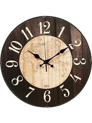 River 36 cm Dekoratif Gerçek Cam Sessiz Mekanizma Duvar Saati