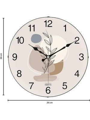 River 36 cm Gerçek Cam Sessiz Mekanizma Duvar Saati