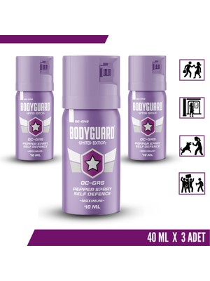 Special Edition Biber Gazı Sprey 40ML Bodyguard (Göz Yaşartıcı Sprey) 3 Adet