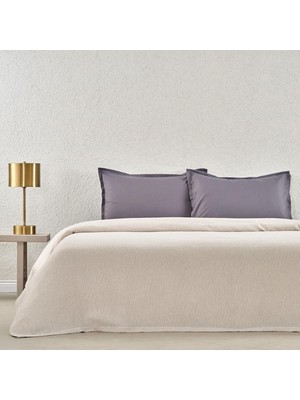 River Plain Düz Viscoz - Pamuk Karışımı Pike Takımı, Gri, Çift Kişilik