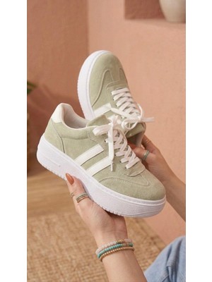 Kadın Mona Bağcıklı Ortopedik  Hafif Taban Günlük Sneaker