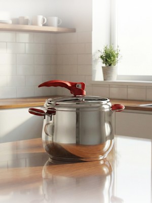 Hascevher Esila 5 Litre Güveç Düdüklü Tencere Kırmızı