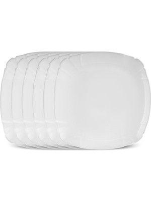 Karaca Tonny 6 Parça Opal Pasta Takımı Beyaz 19 cm