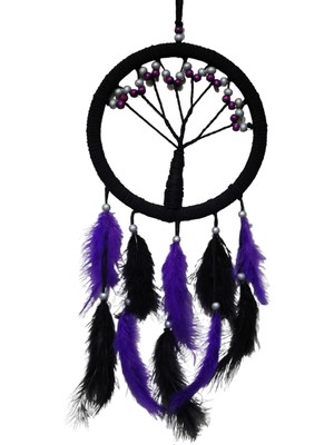 Mor Incili Hayat Ağacı Dream Catcher
