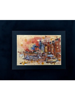 Derin's Design Art Sulu Boya Gün Batımı Istanbul Resim 4