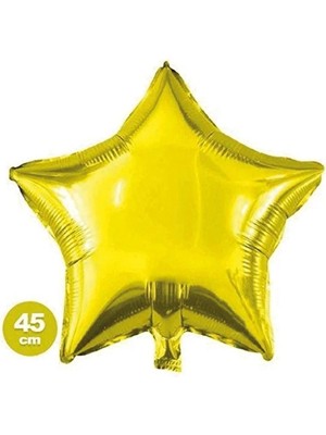 2 Adet Balonevi Folyo Balon Gold Düz Yıldız 45 cm