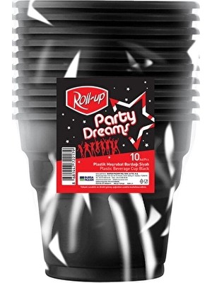 2 Adet Roll-Up Party Dreams Bardak Siyah 10'lu